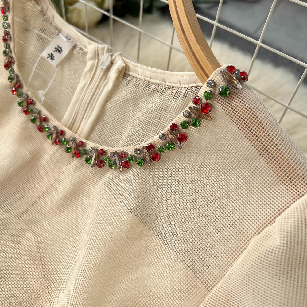 Осеннее платье феи с вышивкой в ​​тяжелой промышленности и бисером, с длинными рукавами, новое элитное женское платье в стиле феи