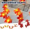 10-40 LED Artificial Autumn Maple Leaves Garland Led Fairy Lights for Christmas Decoration Halloween Thanksgiving Party DIY Decor