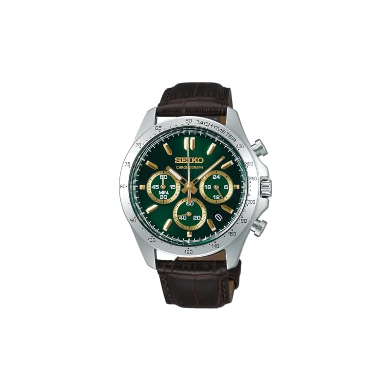 Seiko Selection Кварцевый Хронограф (Три горизонтальные линии) Мужские коричневые часы SBTR017