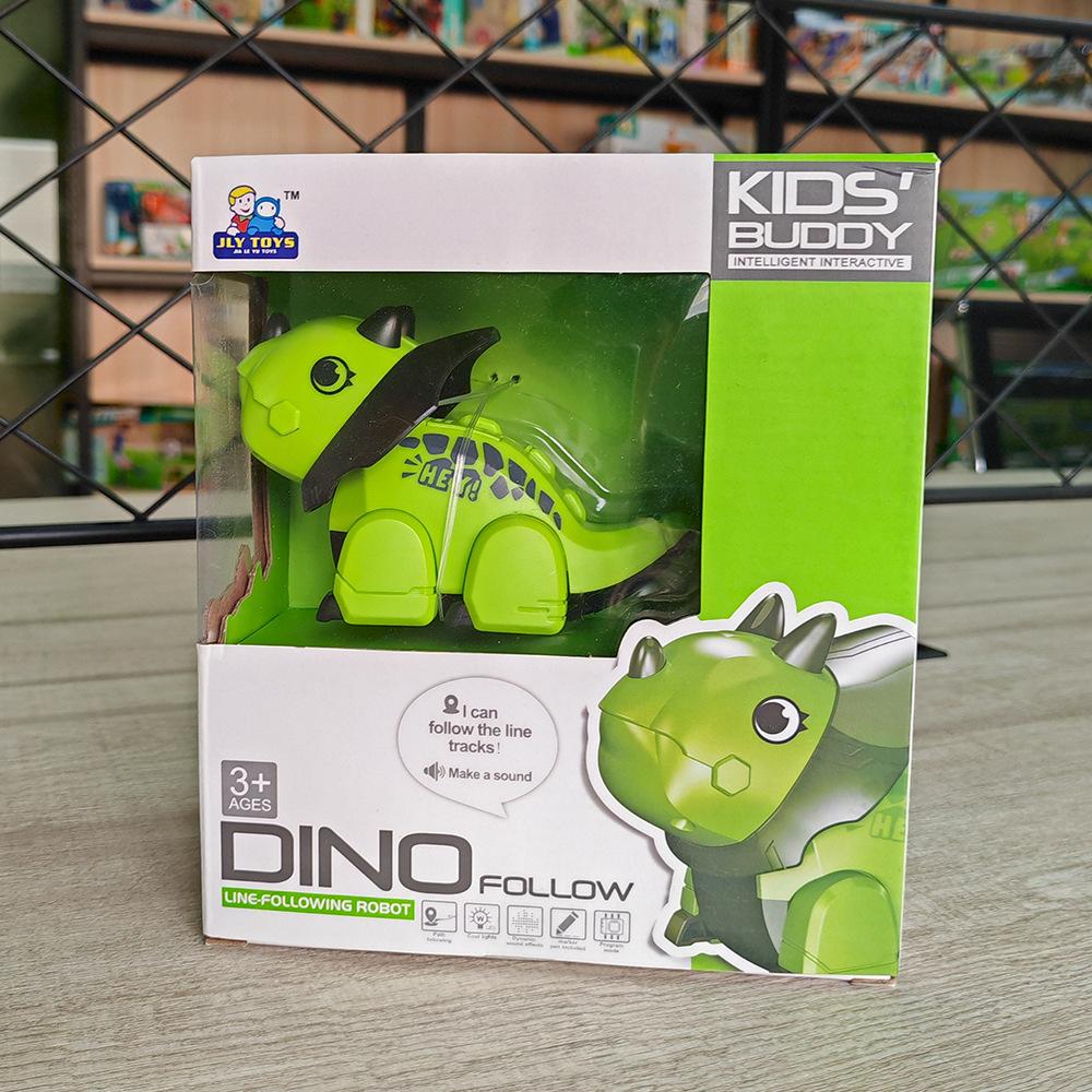 Cute Line-Tracking Dinosaur Toy Early Education Sensor Follow Music Dinosaur Car for Kids