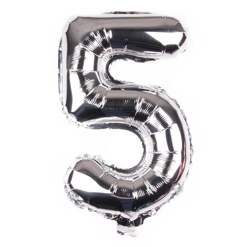 16-Inch Us Version Of Thin Body Digital Birthday Party Decoration Props Decoration Aluminum Film Balloon Digital