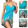 Sexy Cover-Up Dress V Neck Summer Flower Print Bikini Cover Dress