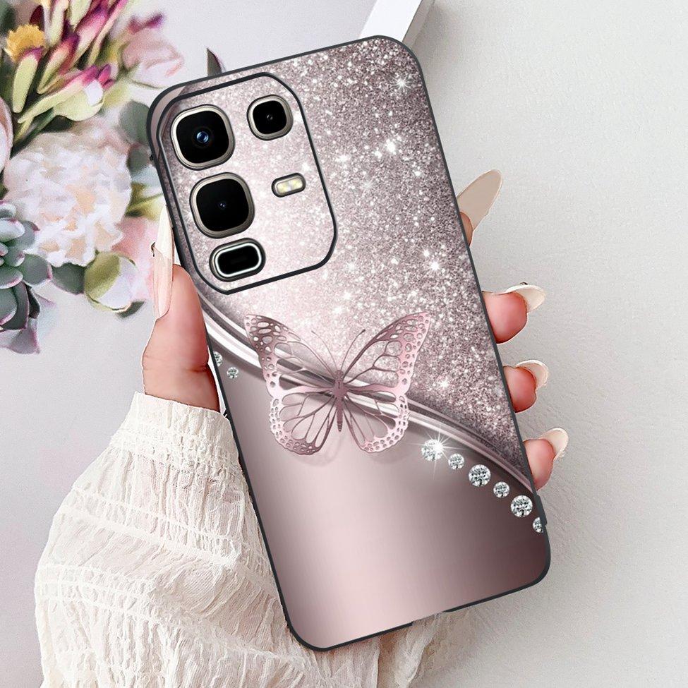 For Infinix Note 50s X6870 Back Cover For Infinix Note 50s 5G Case Silicone Fashion Luxury Flowers Cute Cat Funny Painted Bumper