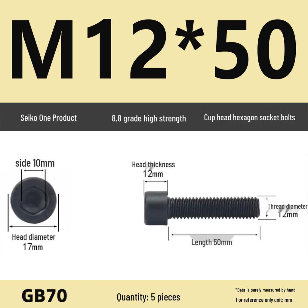 8.8 High-Strength Socket Head Cap Screw Bolt (M4-M16)