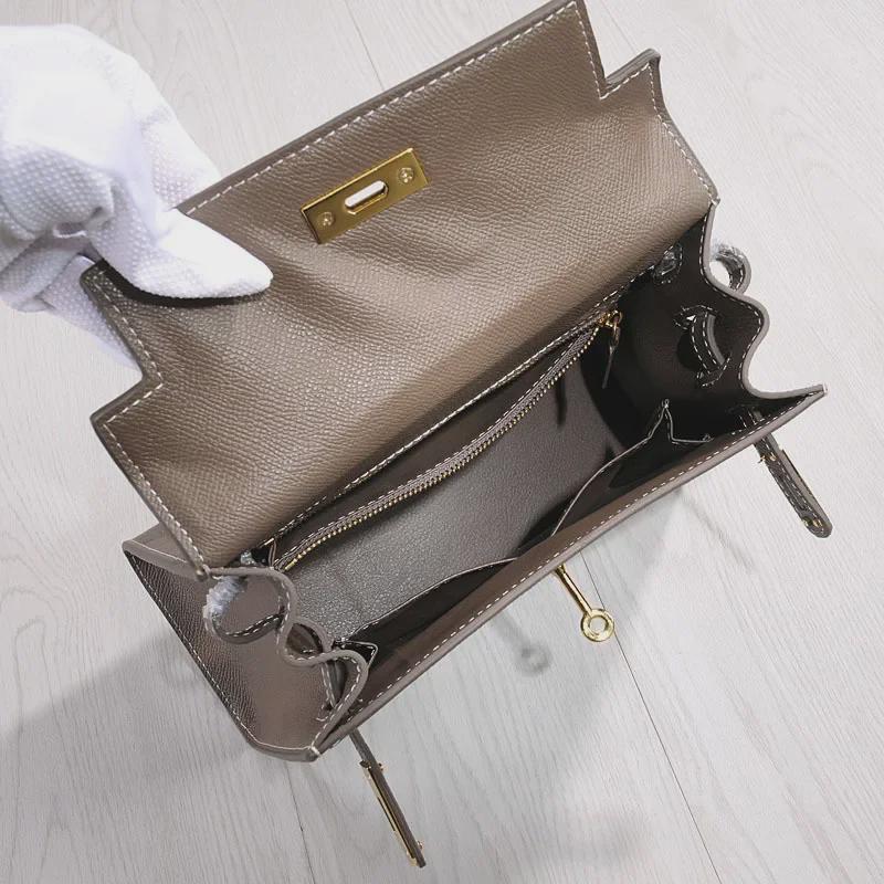 Женская мини-сумка через плечо из натуральной кожи с принтом пальм