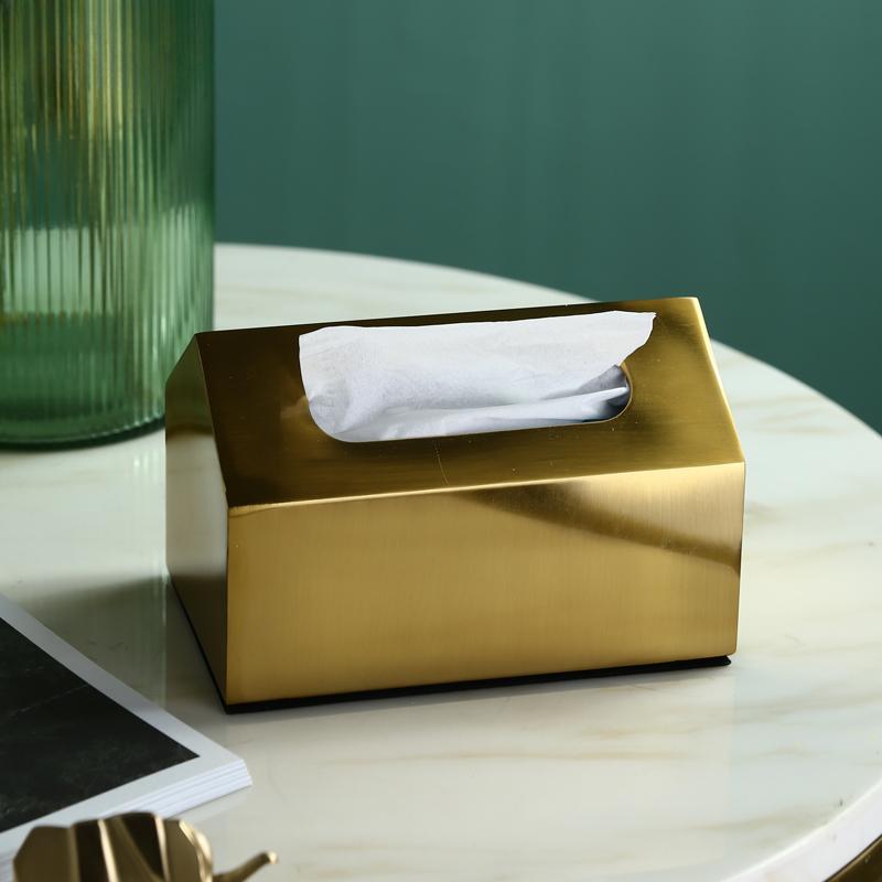 Металлическая коробка для салфеток, квадратная, золотая, прямоугольная, с геометрией дома, настольная организация хранения, современные аксессуары для украшения дома
