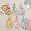 Kawaii Labubu Phone Case Hanging Strap Cute Keychain with Beaded Backpack Hanging Pendant Phone Accessories Girl Cartoon Gift