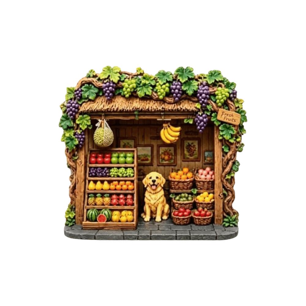 House Refrigerator Magnet Shop Shape Magnetic Sticker Chinese Style Home Decoration Magnet