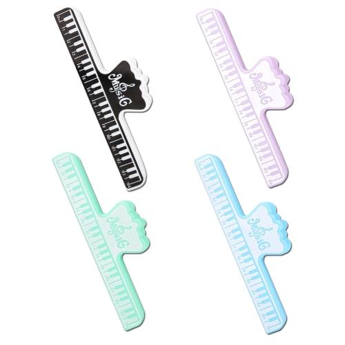 Sheet Music Clips, Music Stands, Clips, Page Holders, Music Books, Page Holders, Plastic, for Piano, Guitar, and Books, Set of 4, 4 Colors (Type B)