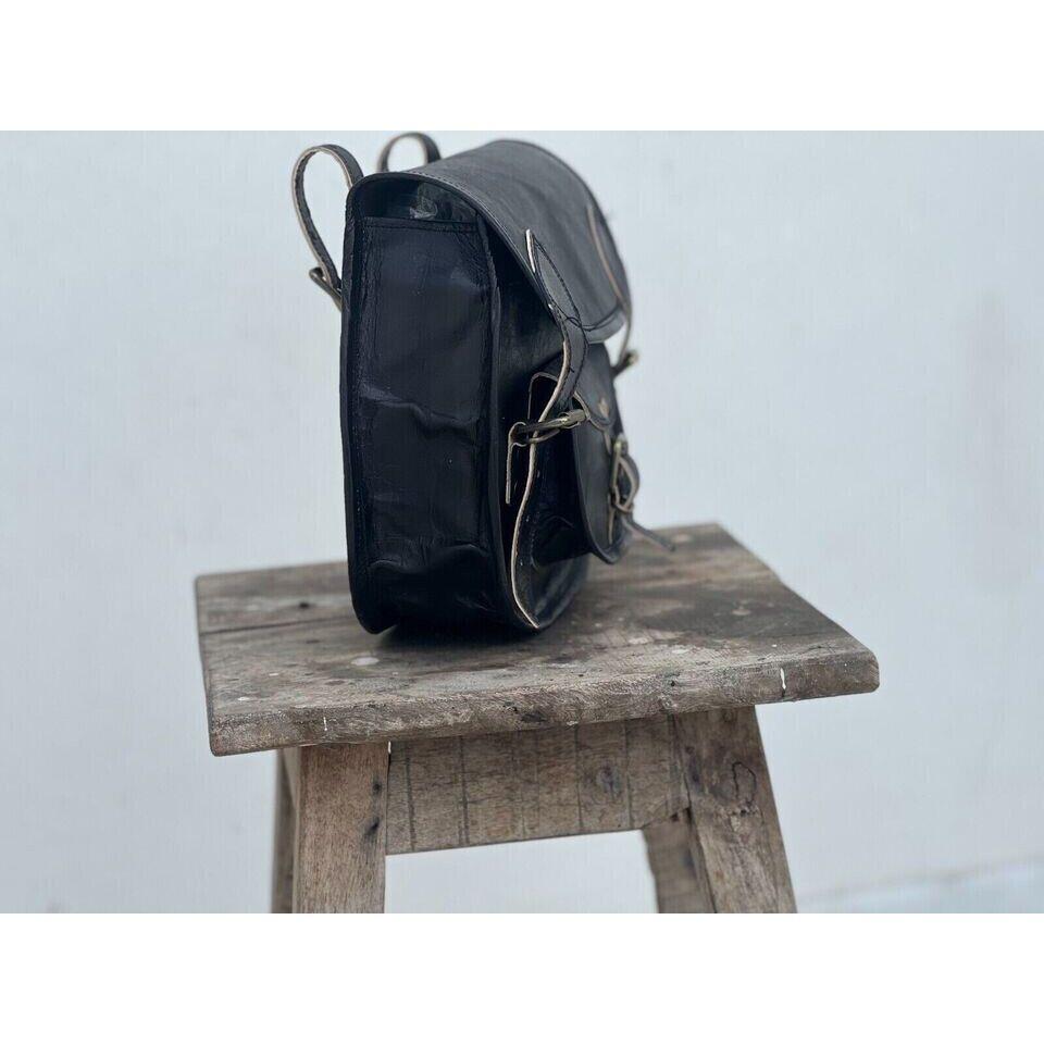 Сумка из натуральной кожи 2 боковых мотоцикла Racer 2 сумки Черные кофры Сумки Седельные сумки