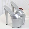 Women's Summer Sandals Lacquer Leather Sexy Platform Pumps High Heels Waterproof Super High Slippers 17cm Heel 7cm Platfrom LFD