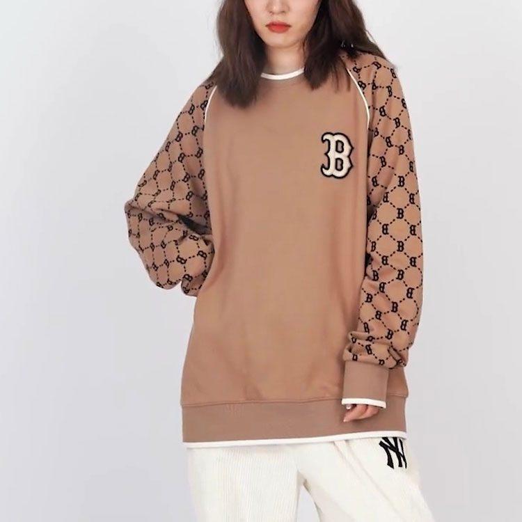 MLB Knitwear Unisex Dark Beige Crew Neck Moderate Other 3AMTM0814-43BGD