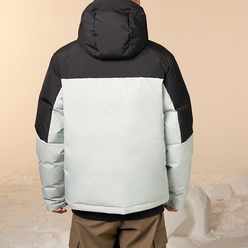 Adidas Color-Block Outdoor Sports Casual Hooded Down Jacket Men Outerwear Silver Gray IT8723