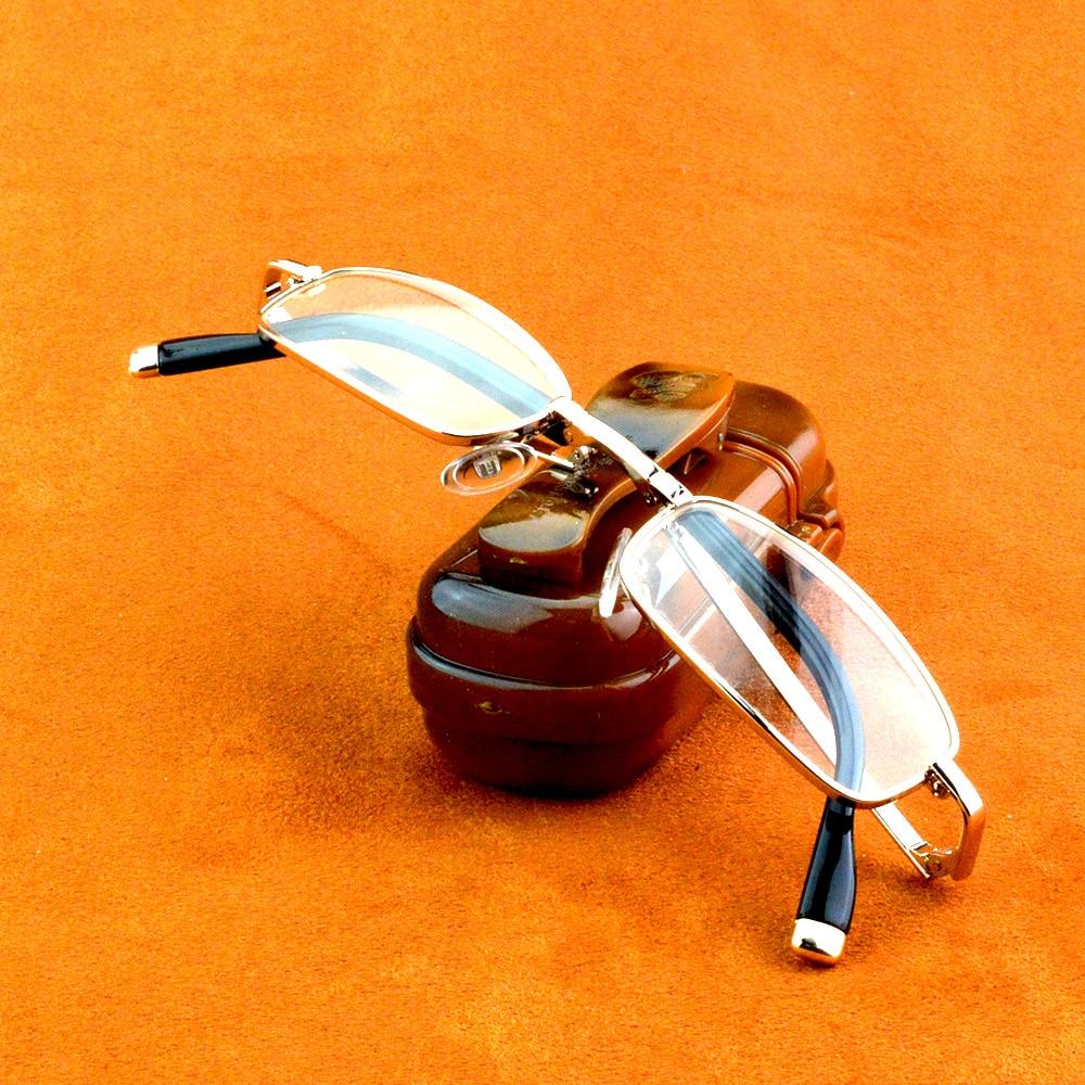 Чехол для зажигалки, зажим для ремня, портативные складные мужские и женские очки унисекс, золотые очки для чтения + 1,0 + 1,5 + 2,0 + 2,5 + 3,0 + 3,5 + 4,0