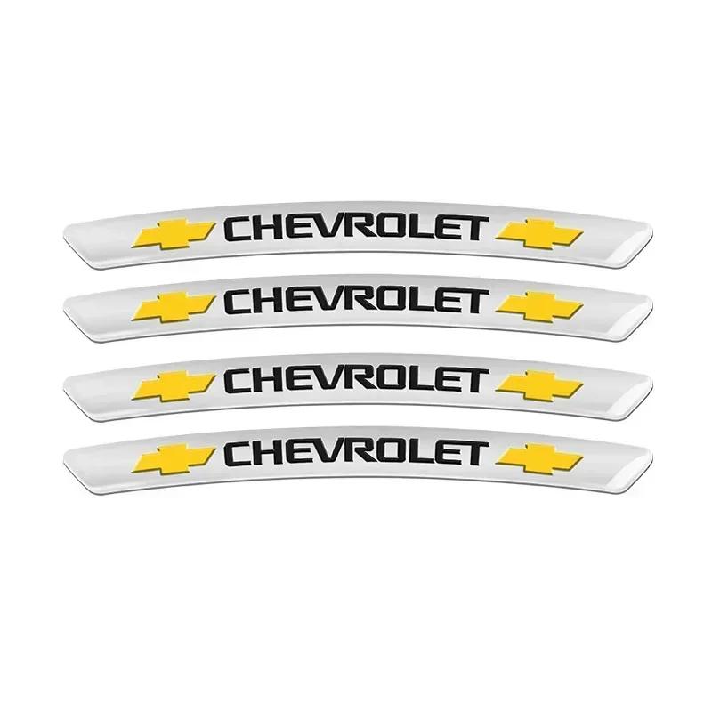 4pcs Car Tire Rims Sticker Car Logo Wheel Eyebrow Decor Decal For Chevrolet Colorado Cruze Spark Captiva Malibu Trax Aveo Camaro