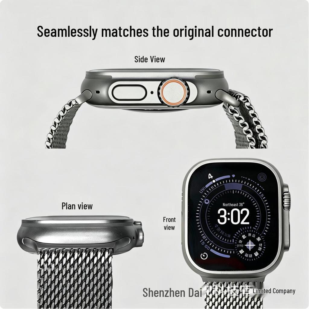 Титановый миланский ремешок для Apple Watch с лазерной запайкой края