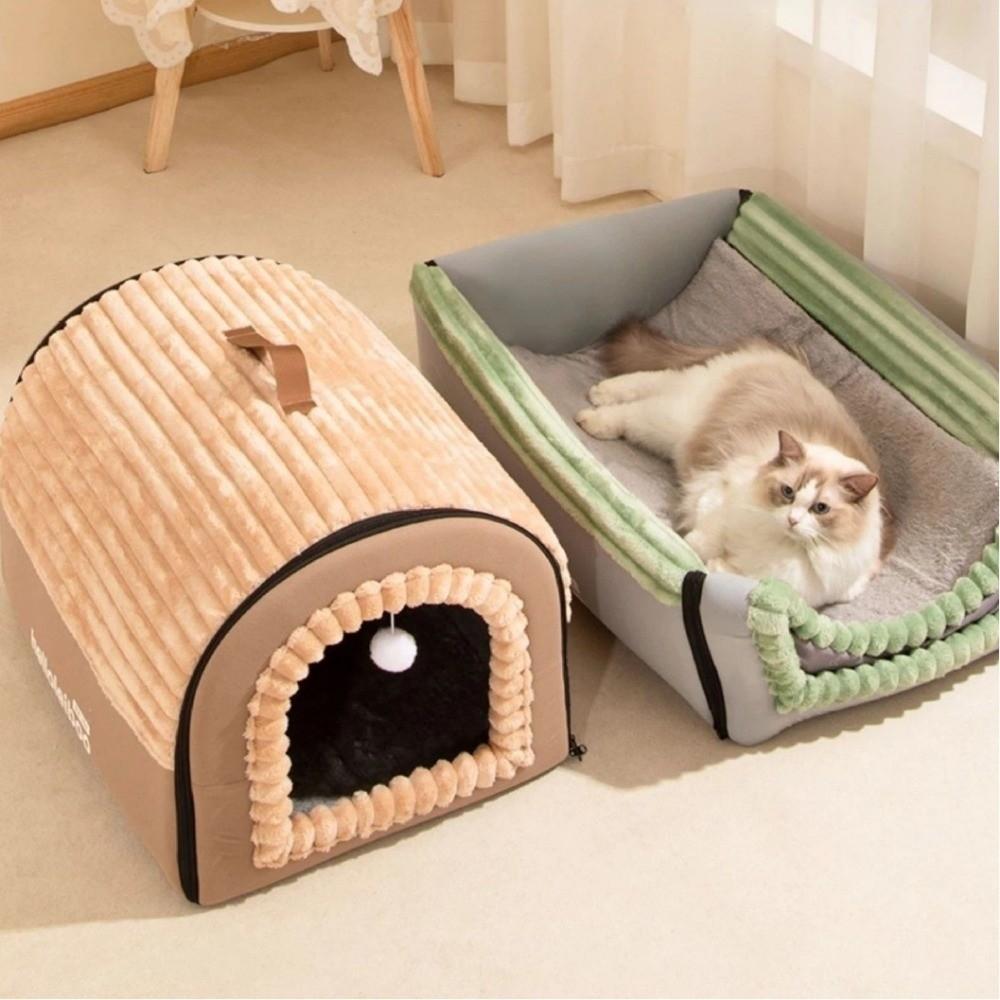 Detachable Dog Bed & Cat Bed Soft Warm Tent Winter Pet House For Small Animals