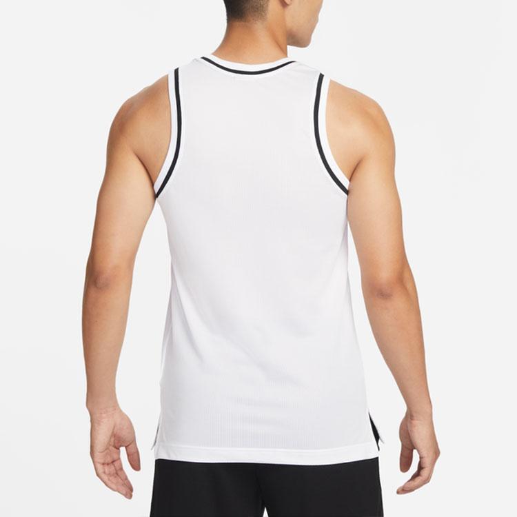 Nike Dri-Fit Classic Printed Basketball Tank Top Men Tops White DB2081-100