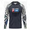Mens Long Sleeve Hooded Fishing Shirt UV Protection Quick Dry Breathable Outdoor Apparel