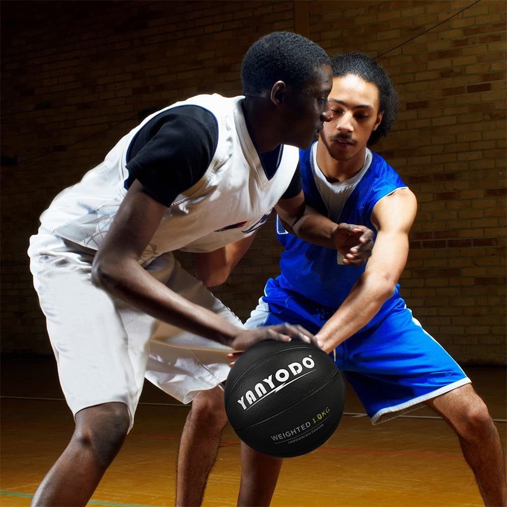 YANYODO Баскетбольный мяч 7-го размера Тяжелый вес Кожа ПУ Тренировка навыков Практика Использование Студенческий подарок Черный Нет. Уличный/В помещении Взрослый/Старшая школа/Колледж 1.0кг