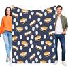 S'mores Marshmallow Flannel Fleece Blanket, Super Soft Cozy Warm Lightweight Throw for Bed Couch Sofa Camping Foodie Gift s&A