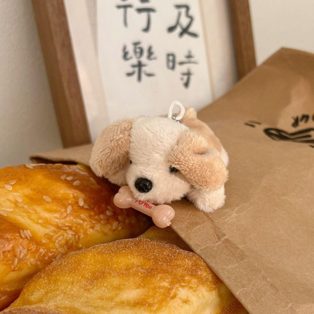 Брелок Мягкая Игрушка Плюшевый Костяной Щенок Собака Кукла Милый Кавайный Плюшевый Щенок Брелок Забавный Модный Подвеска для Автомобиля Подвеска для Рюкзака