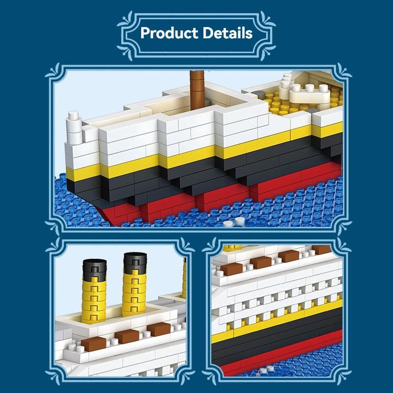 Нетоксичные Moc Креативный Круизный Лайнер Микро Строительные Блоки Diy Настольное Украшение Кирпичики Игрушки Модель Титаника Подарок на День Рождения Рождество