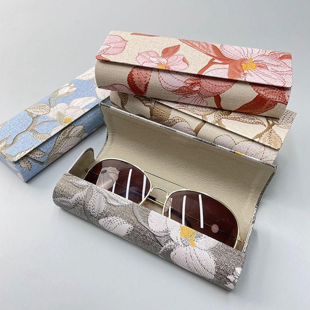 PU Leather Printing Glasses Case Flower Eyeglasses Holder Simple Printed PU Sunglasses Box Daily