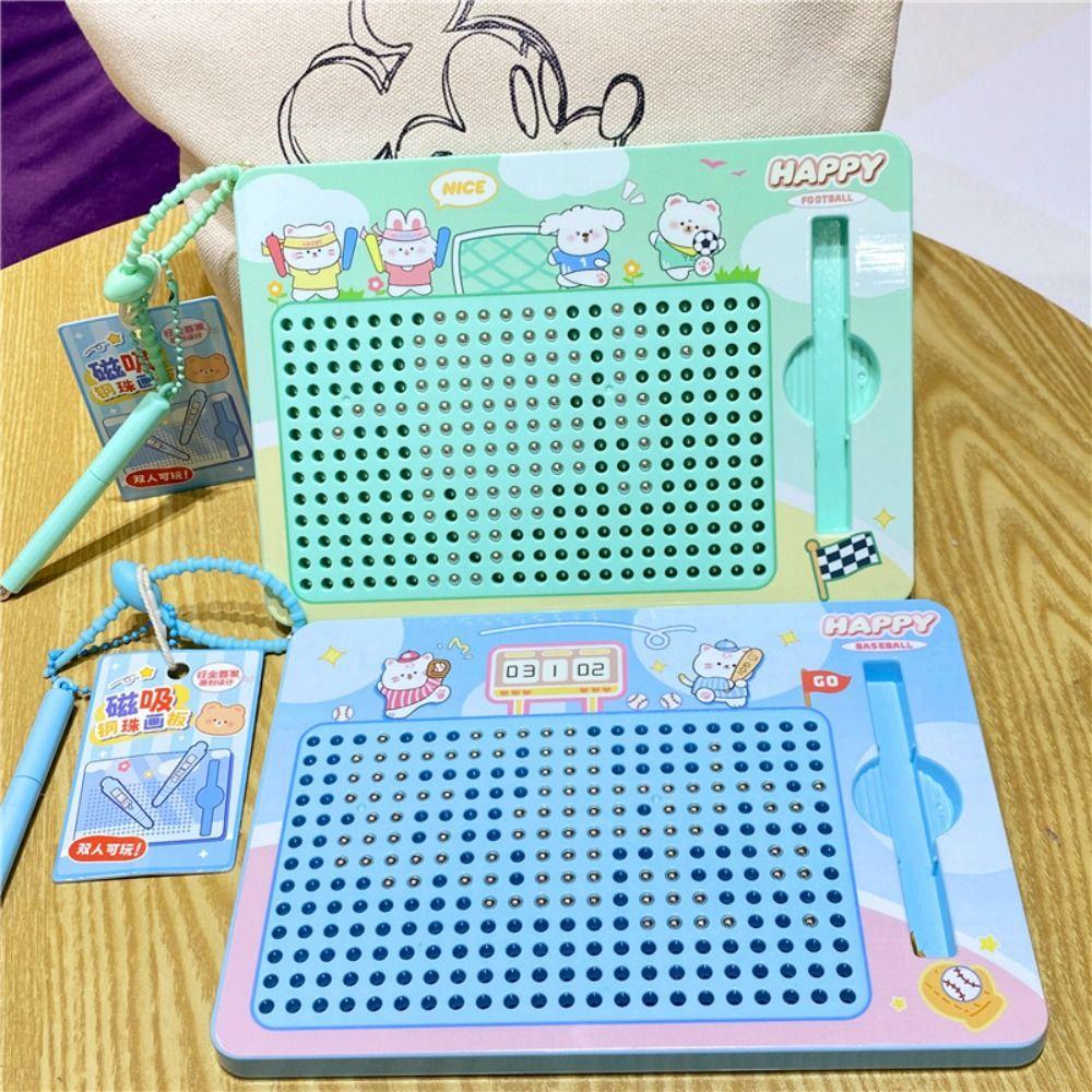 Cartoon Steel Ball Drawing Board Puzzle Backpack Key Chain Doodle Board Keychain Birthday Gift