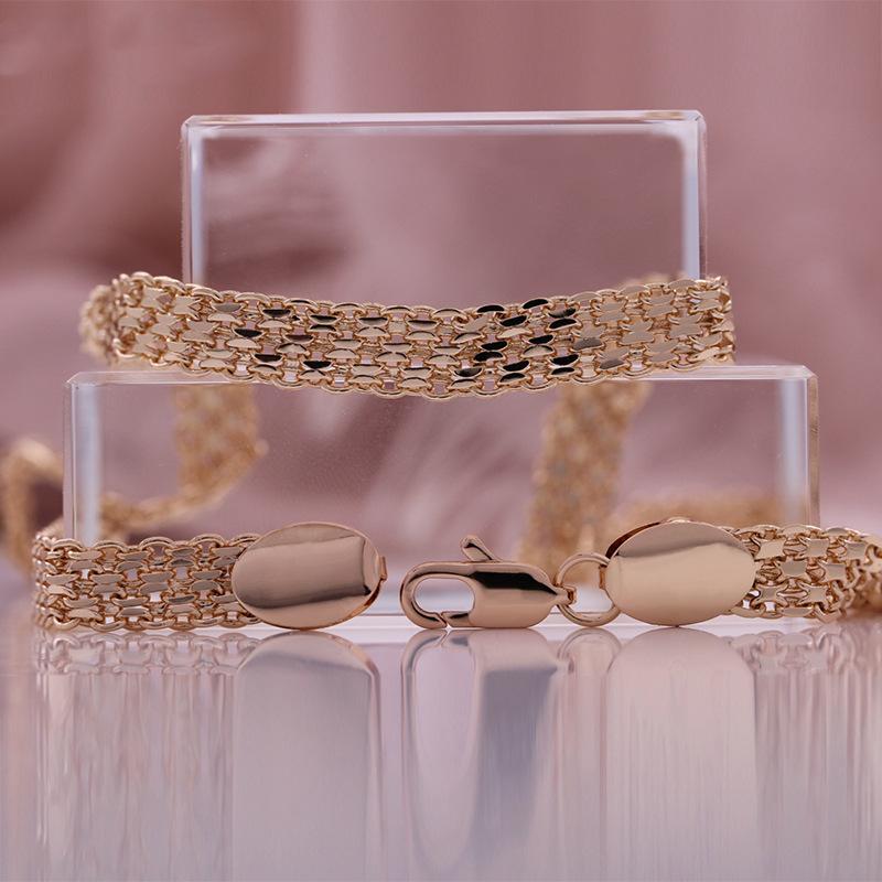 Модное ожерелье из розового золота, гальваника, сохранение цвета, женский браслет, ожерелье, медный материал, подарок на день рождения для банкета