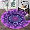 Круглый ковер в стиле бохо, фланелевый коврик для йоги, подушка для гостиной, спальни, учебный коврик, напольный коврик с принтом мандалы, противоскользящий коврик для стула