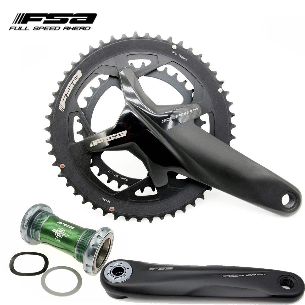 Система шатунов FSA BB30 BB386EVO 50-34T 11/12-скоростная для шоссейного велосипеда