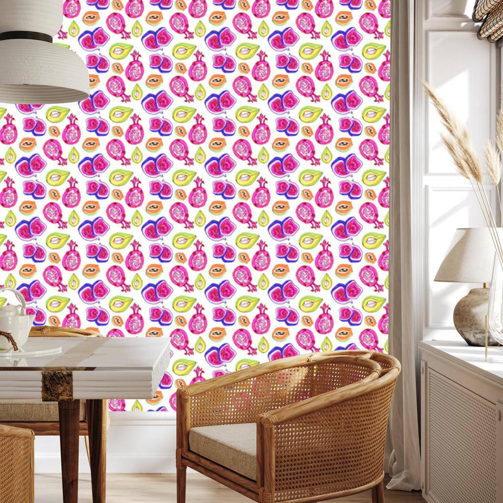 Colorful Fruits Wallpaper for Living Room and Bedroom 50x1000