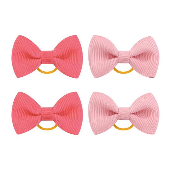 Puppy Dog Hair Bows with Rubber Bands Handmade Small Bowknot Dog Hair Accessories Pet Grooming Supplies