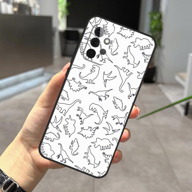 Skeleton Dinosaur Pattern Case For Samsung Galaxy A56 A36 A26 A16 A06 A25 A54 A34 A14 A52 A32 A12 A13 A33 A53 A15 A35 A55