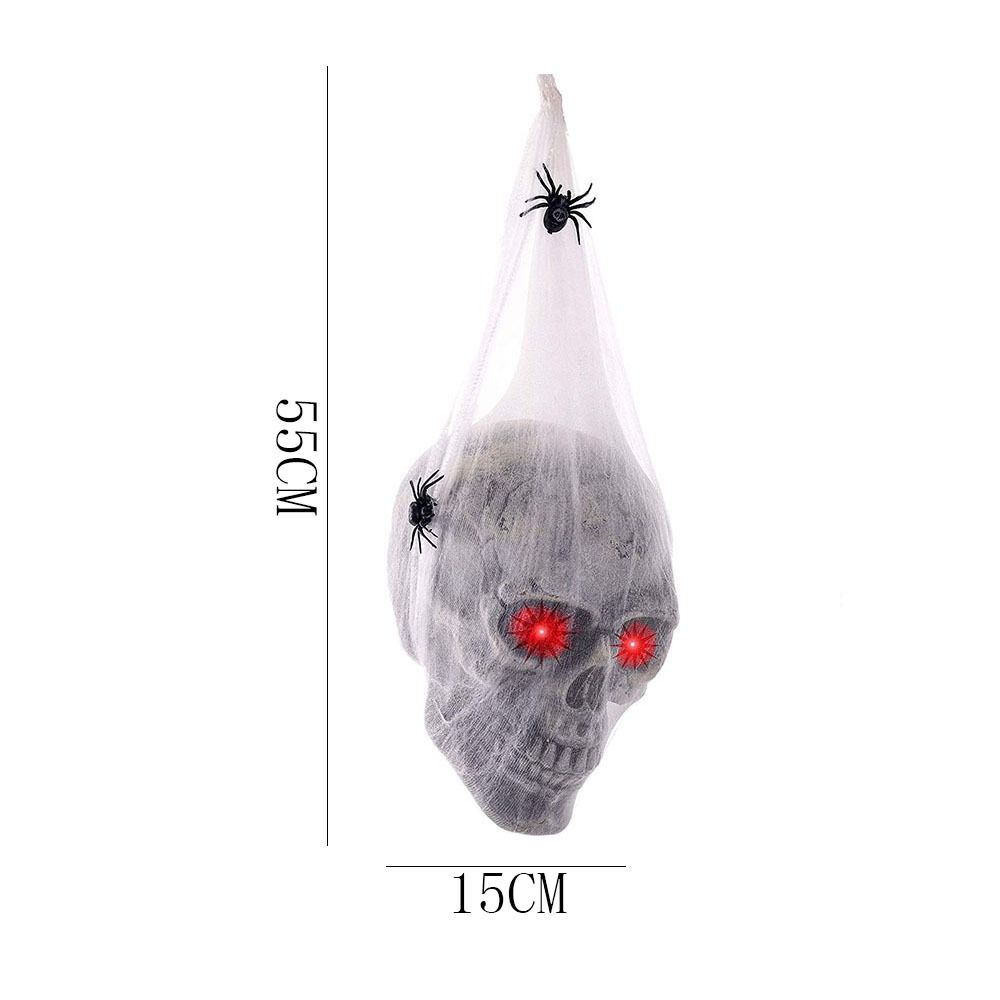 Cloth Halloween Glowing Skull Head Hanging Simulation Skull Head Realistic   Party
