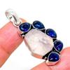 Rose Quartz Rough, Topaz Gemstone 925 Sterling Silver Jewelry Pendant 1.89"