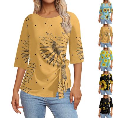 Женские топы с рукавом 3/4. Летние асимметричные футболки. Облегающие повседневные топы. Футболки. Пуловеры. Футболки. Летние топы. Топы с короткими рукавами.