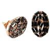 [P5016] - Позолоченные серьги "Сисси" черное золото розовое (золото-розовое) - 15х10 мм