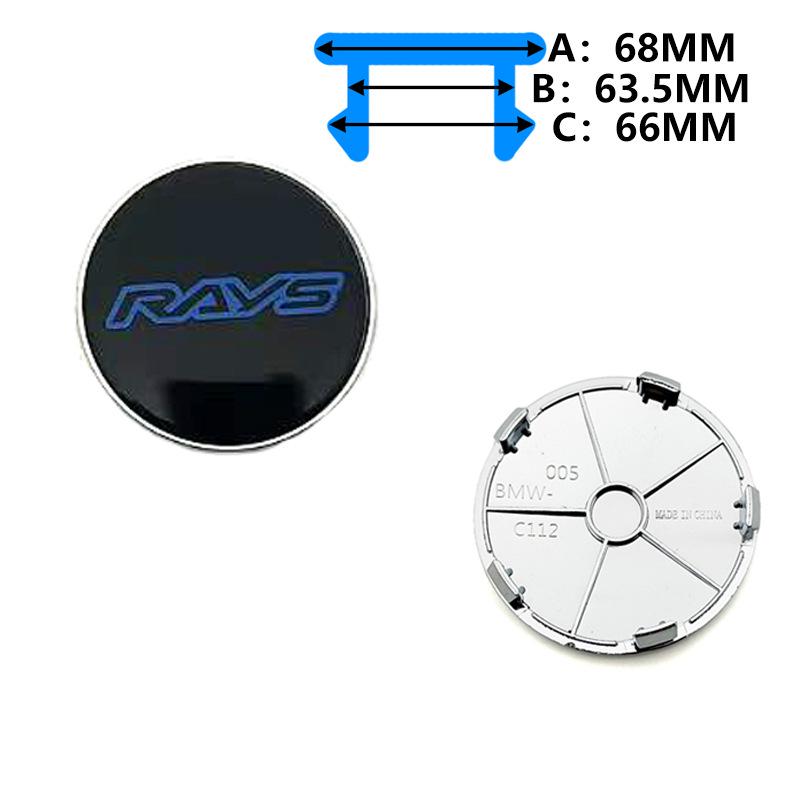 Колпак ступицы колеса RAYS: 60 мм внешний, 56 мм внутренний, 68 мм центральный, логотип RAYS