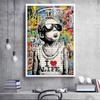 Banksy Graffiti Art I Love Life Little Boy Posters and Prints Wall Canvas Paintings Street Pop Art for Bedroom Living Room Decor