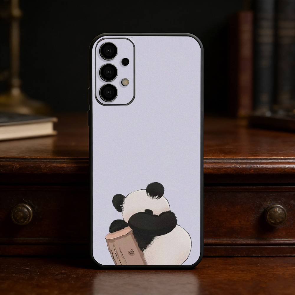 Смешной чехол для телефона с пандами P-Pandas для Samsung S25, S24, S21, S22, S23, S30, Ultra, S20, Plus, Fe, Lite Черный корпус