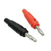 Nickel-Plated 4mm Banana Plug with Solderless Anti-Slip Soft Rubber Sleeve - Red/Black
