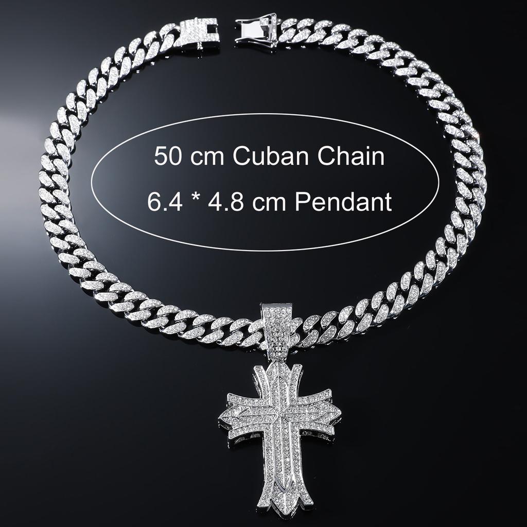 Европа и Америка, перекрестный хип-хоп, крест, полный бриллиантовый кулон, индивидуальное ожерелье, хипстерские мужские подвески, подвески оптом