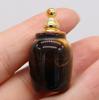 1Pc Small Natural Stone Perfume Bottle Pendants,Tiger Eye Stone Pendant Charms for Jewelry Making DIY Necklace Accessories Craft Gifts