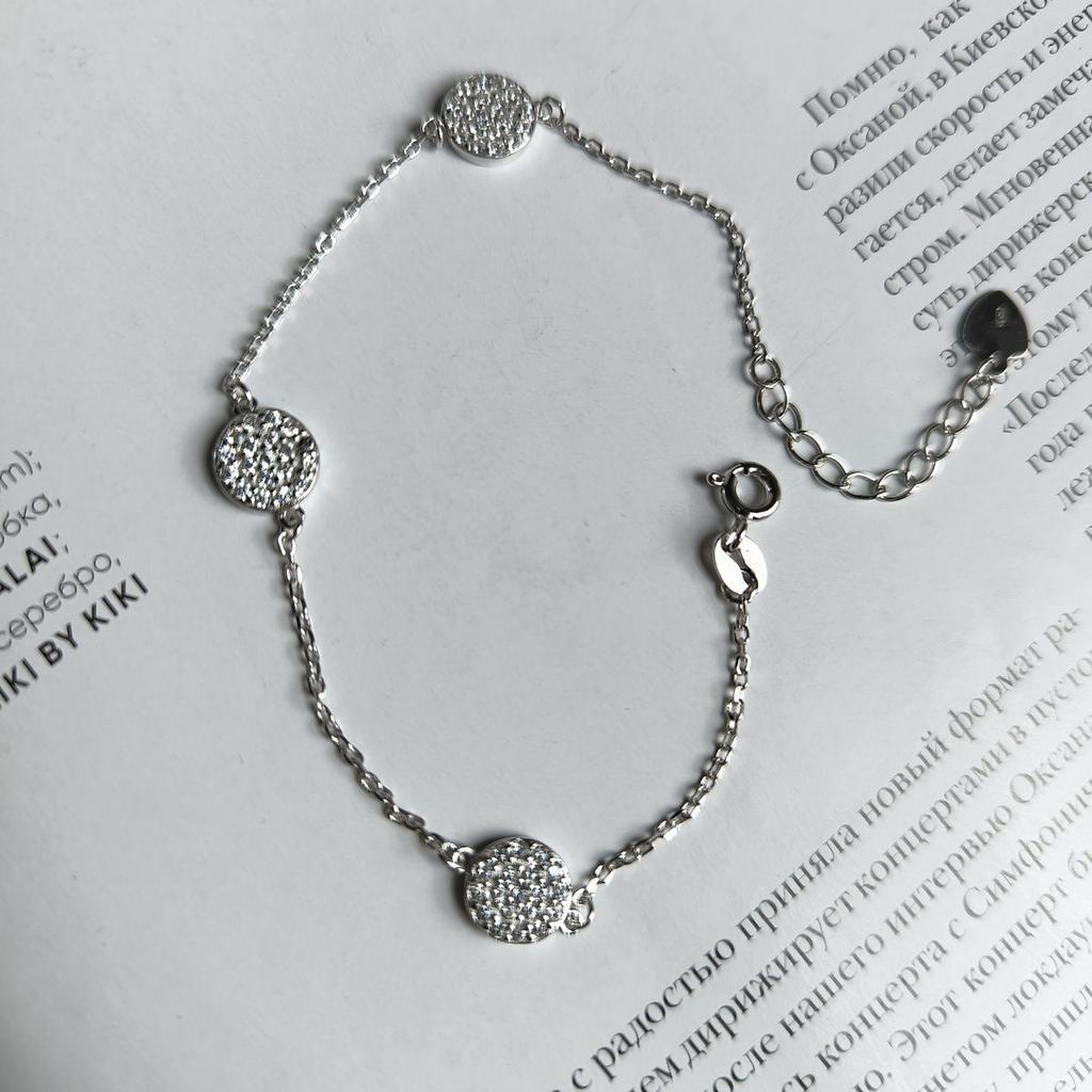 Silver Bracelet with Cubic Zirconia, Product Weight 3.11 G (2183891)
