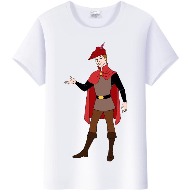 Casual Unisex Cartoon Tee Sleeping Beauty Princess Graphics Shirt Summer Punk Top Plus Size T-Shirts Clothes Blouse