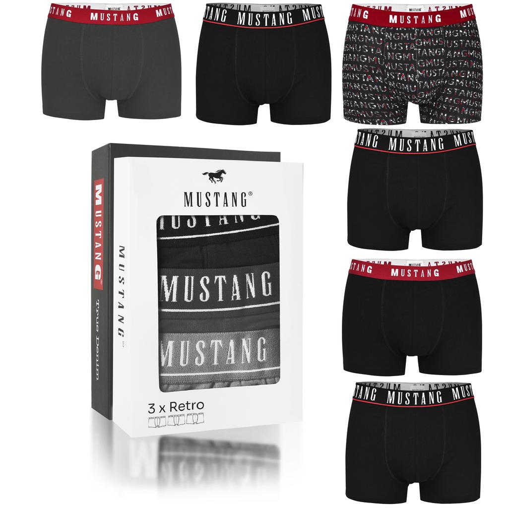 Men's Cotton Boxer Shorts - Mustang - 6-Pack, Model Bm457