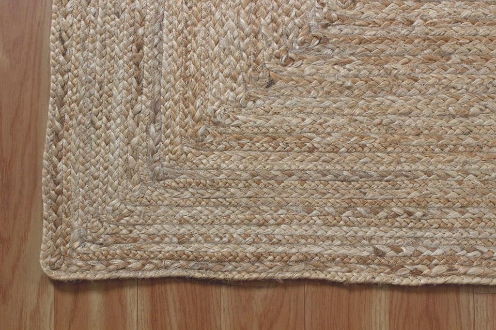 Jute Rug 100% Natural Jute Cotton Rug Handmade Reversible Area Carpet Modern Rug