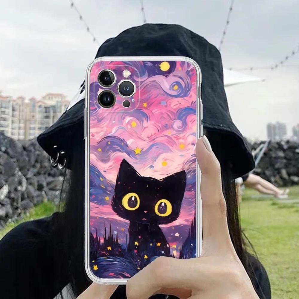 Чехол для мобильного телефона iPhone15 Mini, чехол для мобильного телефона Star Cat, окрашенный, устойчивый к падениям, для мобильного телефона, устойчивого к падениям.